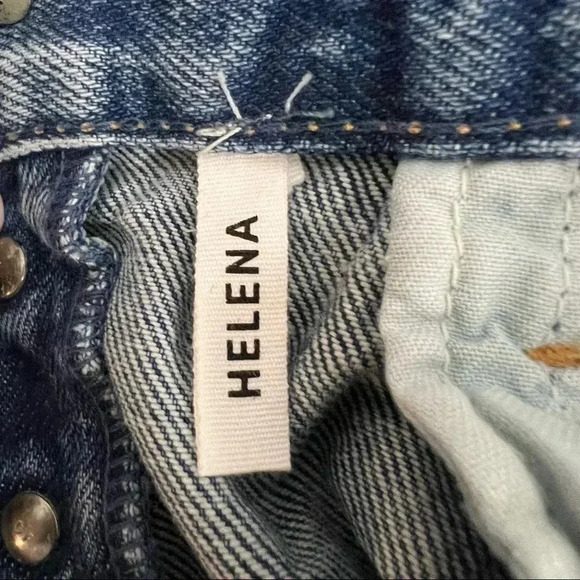 GRLFRND Helena High Rise Straight Leg Jeans Button Fly Raw Hem Premium Size 27 - Picture 7 of 13